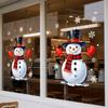 1PC 17.72 X 23.62 Christmas Window Sticker, Static Sticker with Snowman and White Snowflake