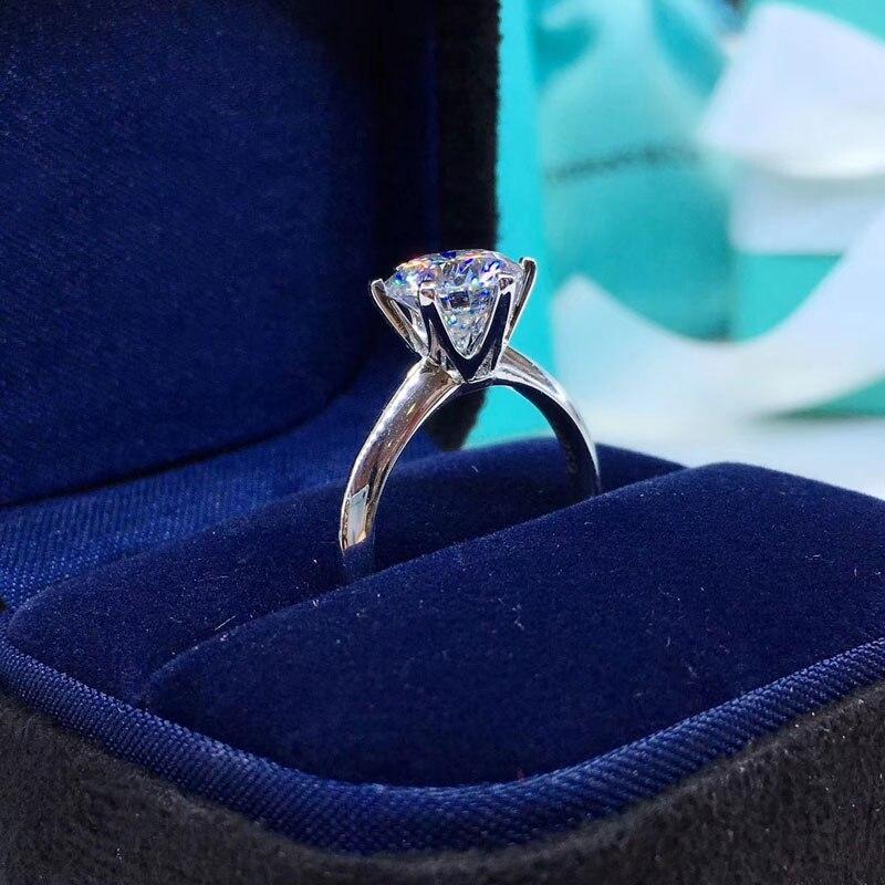 Weißgoldfarbener tibetischer Silberring, 8 mm, 2,0 Karat, kubischer Zirkon, Ehering für Frauen, Braut, edler Schmuck