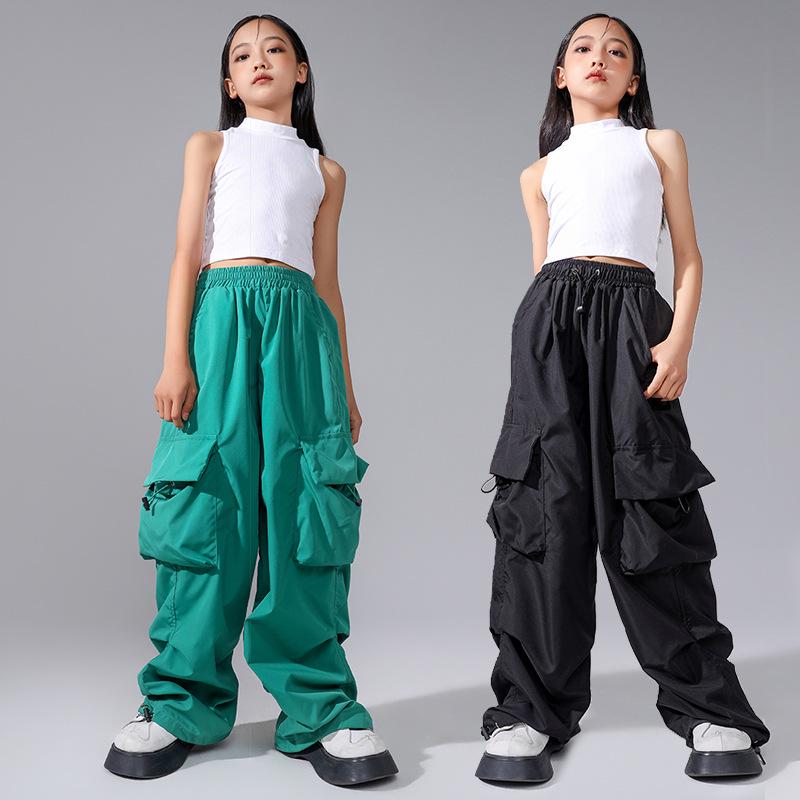 Dívčí japonský street jazzový taneční kostým – Trendy hip-hopová vystupovací souprava pro děti