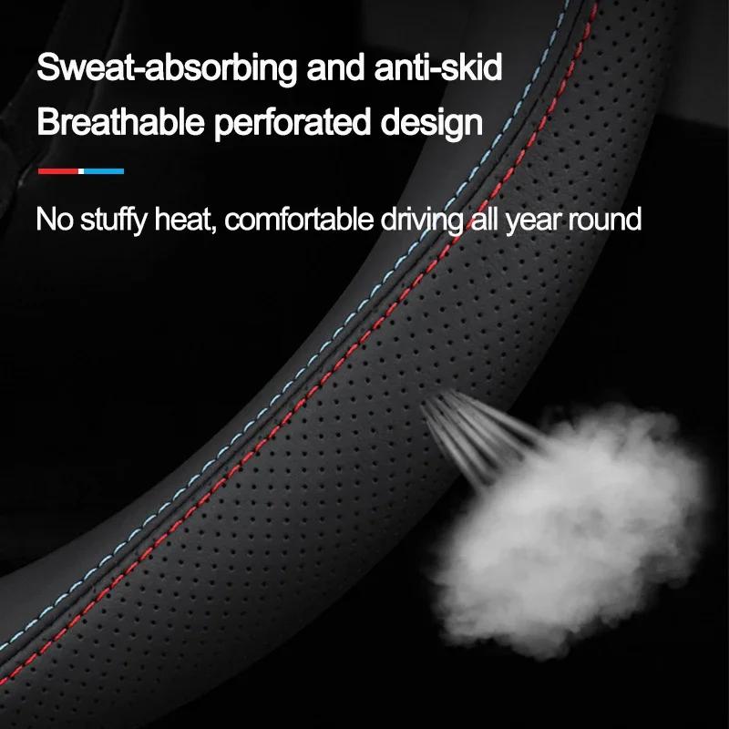 Cubierta de Volante de Coche de Cuero Trenzado Tipo D Doble para Geely Galaxy L7 Boyue L COOL 2026 2026 Soporte Protector