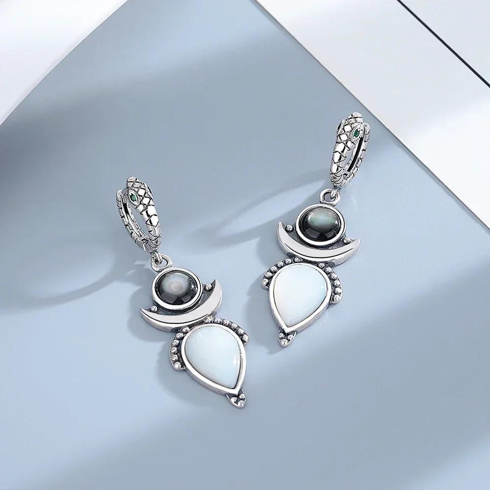 Натуральные Серебряные Серьги-Капли с Ракушкой для Женщин Золотого Цвета Винтажные Обручи для Свадьбы Помолвки Подарки