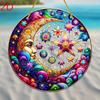 Moon Goddess Sun Catcher. Colorful celestial acrylic art for home or bar decor. A mystical gift.