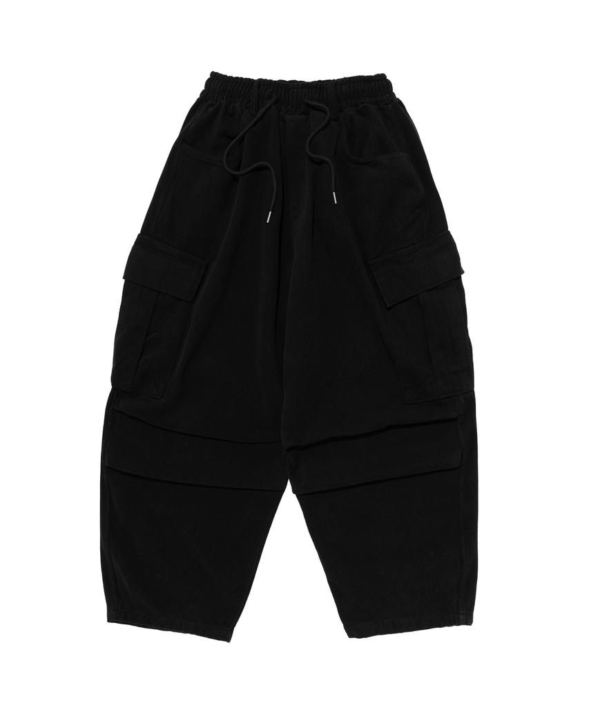 CARGOBROS Warm Fleece Tapered Cargo Pants (Black)