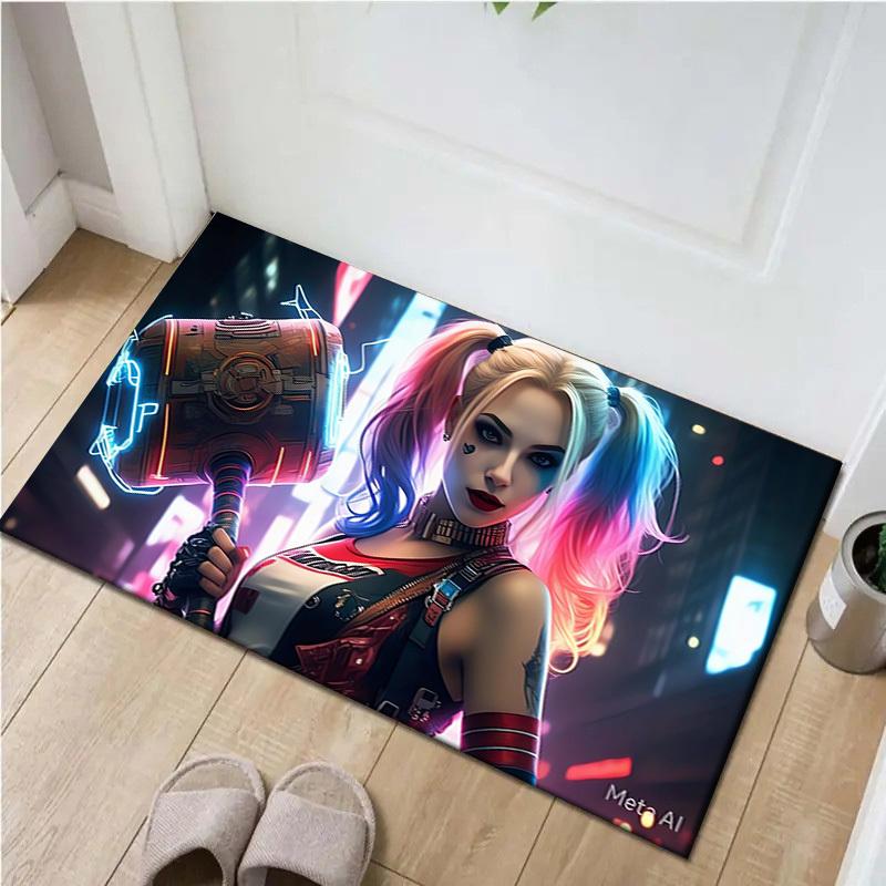

1pc Office Carpet Chair Mats Cyberpunk Neon Warrior Perfect for Office Chairs, Living Rooms, Or Bedrooms,Polyester Carpet.HDT081 60cm by 90cm