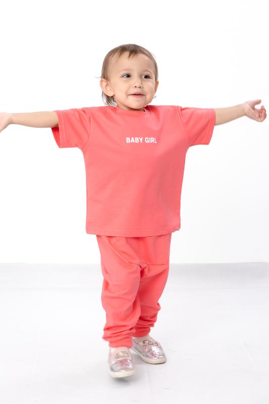 Infant Girls’ Set – Soft T-Shirt & Elastic Waist Pants, Summer , 5074-057-33-5 HC
