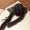 Fluffy Y2k Bow Scarf Harajuku Women Scarf Elegant Bowknot Fur Scarf  Streetwear