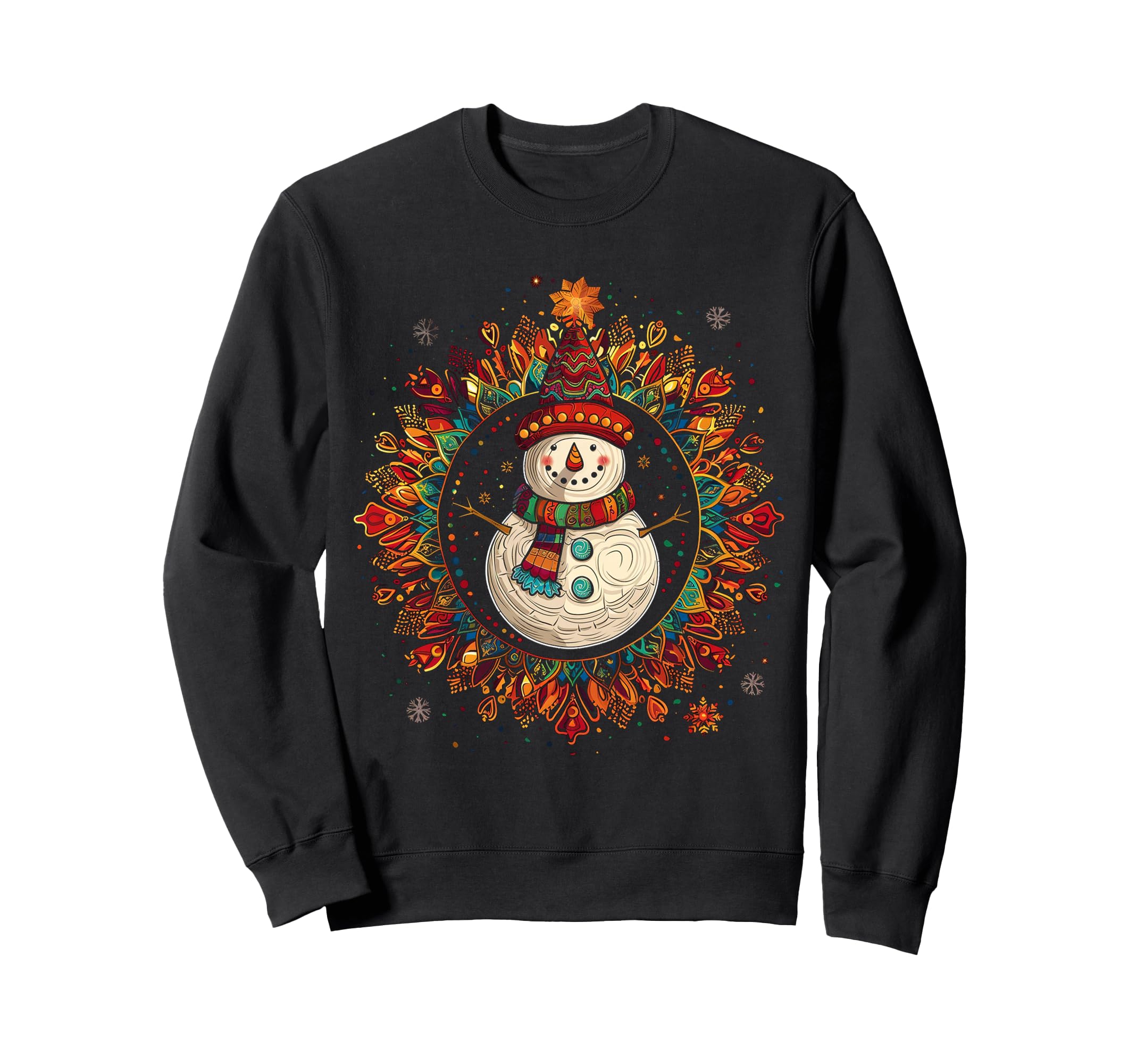 

Snowman Christmas motif illustration family snowman sweatshirt X-Mas чёрный