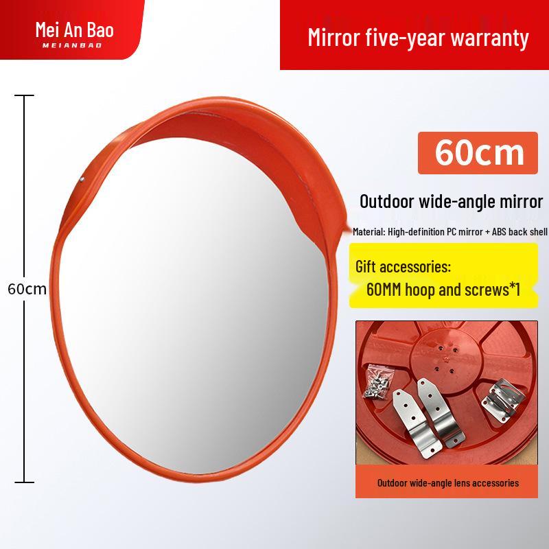 Wide-Angle Convex Traffic Mirror for Outdoor & Indoor Use, Anti-Theft, Garage & Road Safety