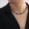 Collana girocollo Boho Semplice in Argilla Polimerica Bianco e Nero per Donne Uomini Estate Vintage Corta Catena Clavicola Gioielli da Festa Regalo
