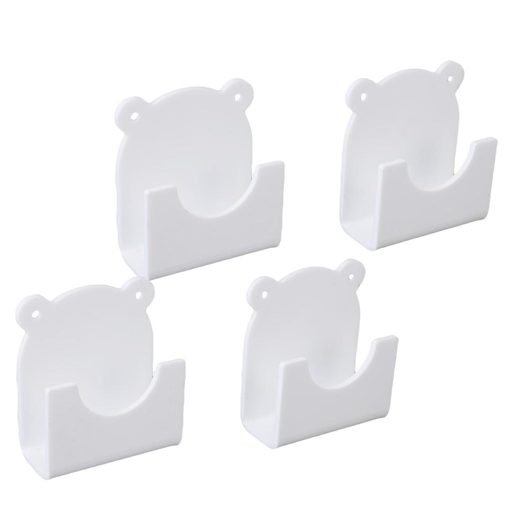 4PCS Adhesive Shower Rod Holder Acrylic Cartoon Style Wall Mount Shower Curtain Rod Bracket for Bathroom Room Divider