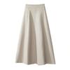 PU Leather Skirt Autumn High Waist A-line Fashion Big Swing Umbrella Skirt Mid-length Skirt