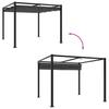 Vidaxl Garden Gazebo With Retractable Roof, Anthracite, 3X3 M, Steel