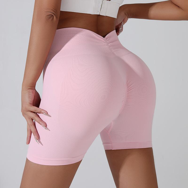 Peach Hip Lifting Sports Shorts Women High Waist and Waist Tightening Slimming Running Hip Speed Drying Three Point Tight Pants