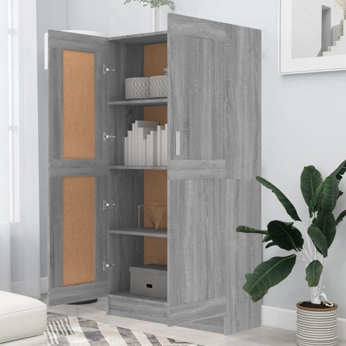 VidaXL Bibliothèque Sonoma gris 82,5x30,5x150 cm Bois d'ingénierie 815613