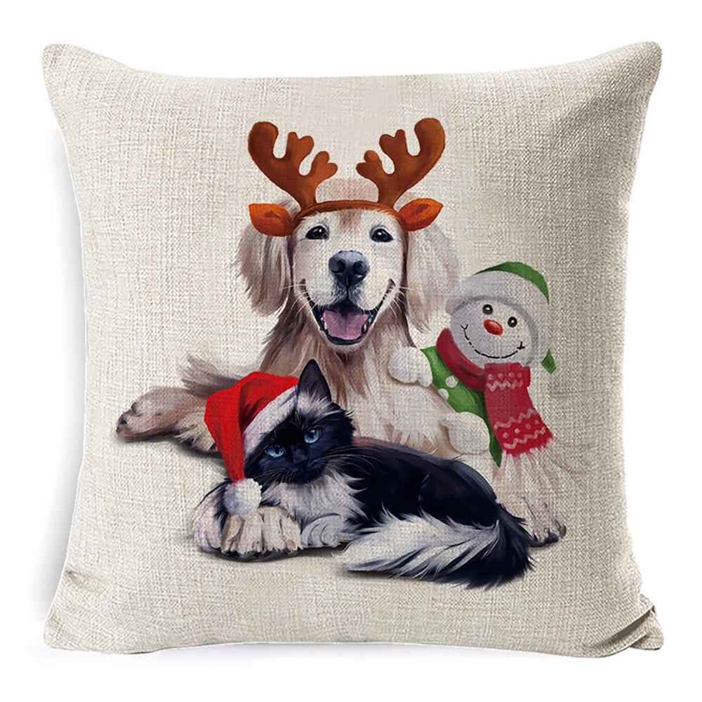 African Animal Linen Cushion Cover Office Sofa Cushion Office Lumbar Pillow Small Pillow