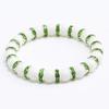 8mm White Porcelain Beads Rhinestone Bracelet: Trendy Unisex Wristband with Hand Rope
