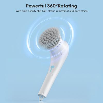 Spazzola per pulizia multifunzionale elettrica Spin Scrubber con palmare senza fili a 5 teste per cucina