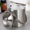 Steel Thermal Ice Bucket Thermos Container for Cubes + Tongs
