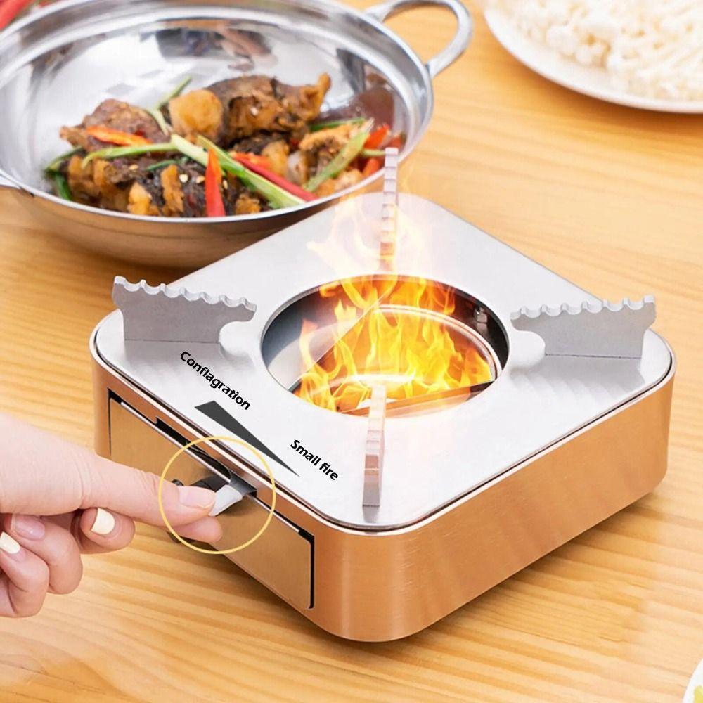 Drawer Style Stainless Steel Alcohol Stove Ultralight Camping Furnace Burner Stove  Trip