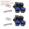 4 Pack Waterproof 40 Amp 12V Car Automotive 5-Pins Relay with Holder Sockets Kit