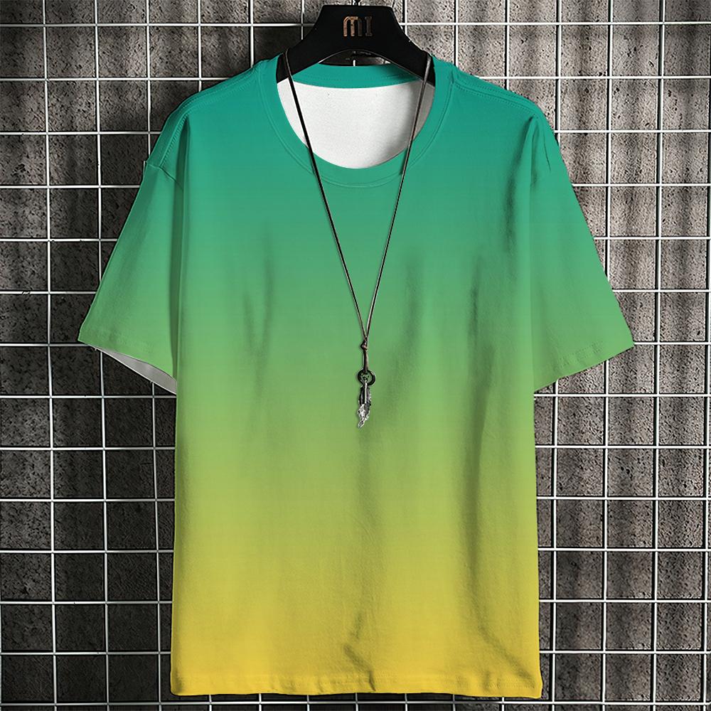 Tricou cu Mânecă Scurtă cu Imprimeu Alfabet Îmbrăcăminte Casual de Weekend pentru Gât Rotund Gradient Bărbați și Adolescenți Stațiuni de Vacanță Primăvară/Vară/Toamnă