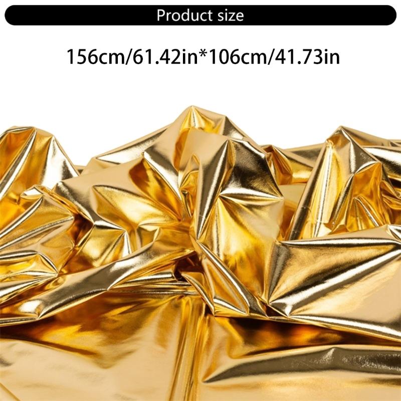 Metallic Gold Foil Textile Stretchable Spandex Cloth For Dance Costumes And Yogas Apparel