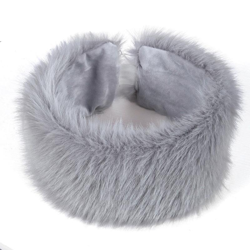 1Pc Hatless Windproof Hat Hoop Warm Acrylic Fiber Fashion Hair Accessory Hat Plush