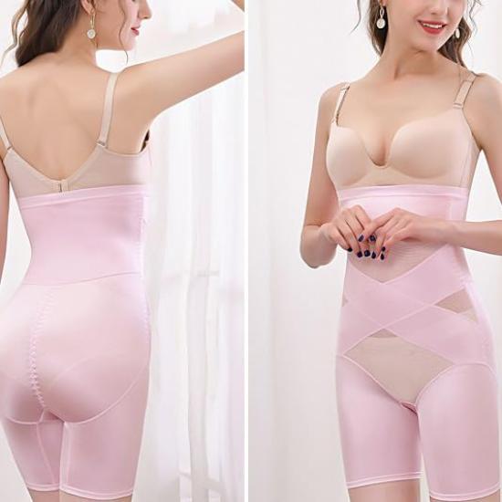 Girdle High Pelvic Posture Effect [MY CHARM] Shorts, Waist, Compression, Shapewear, Women's, Support, Correction, Hip-Lifting (Pink 2XL)
