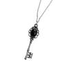 Retro Key Pendant Necklace Moonstone Obsidian Statement Jewellery Vintage Black Stone Necklace Party Accessories