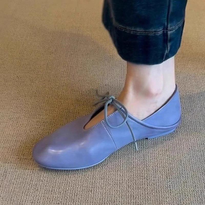 Women Flats Sandals Casual Loafers Shoes Sport Sneakers Woman Summer 2025 Brand Lace Up Leather Shoes Running Walking