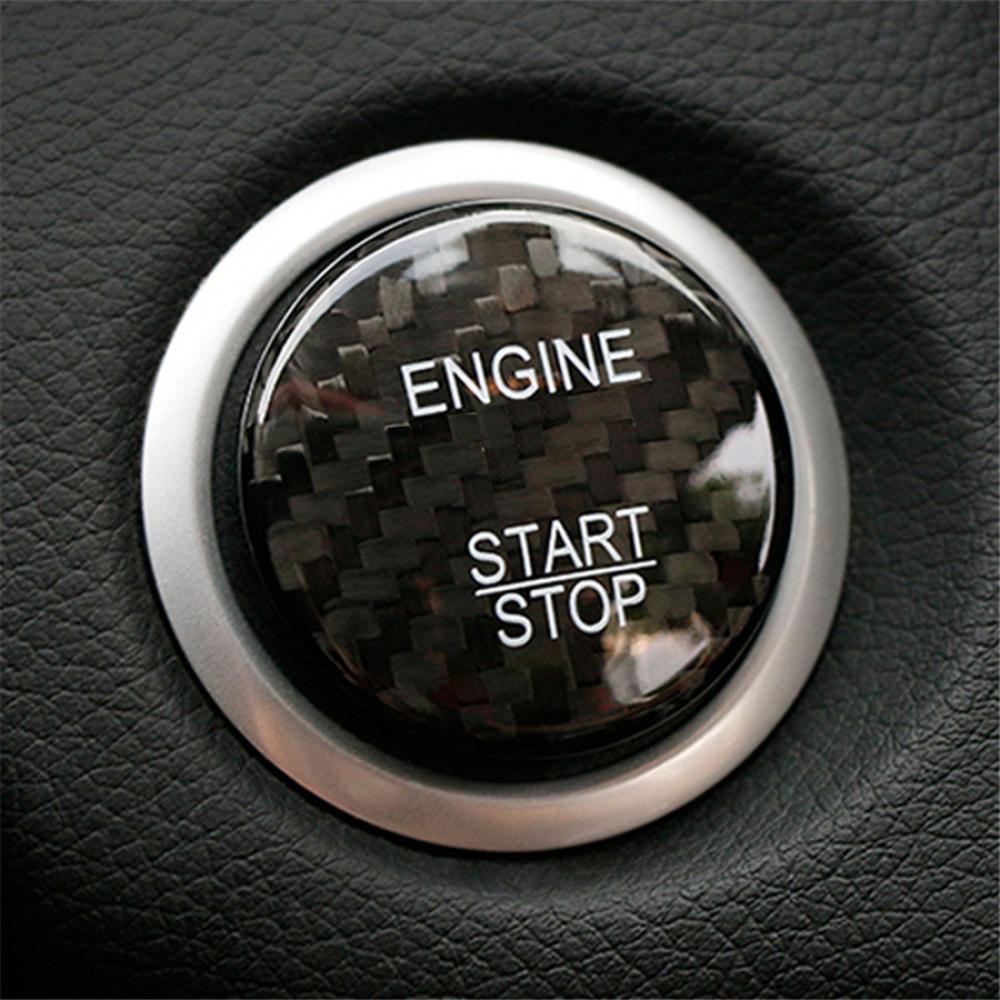 Carbon Fiber Engine Start Stop Button Sticker Cover For Benz C Class Glc C200L