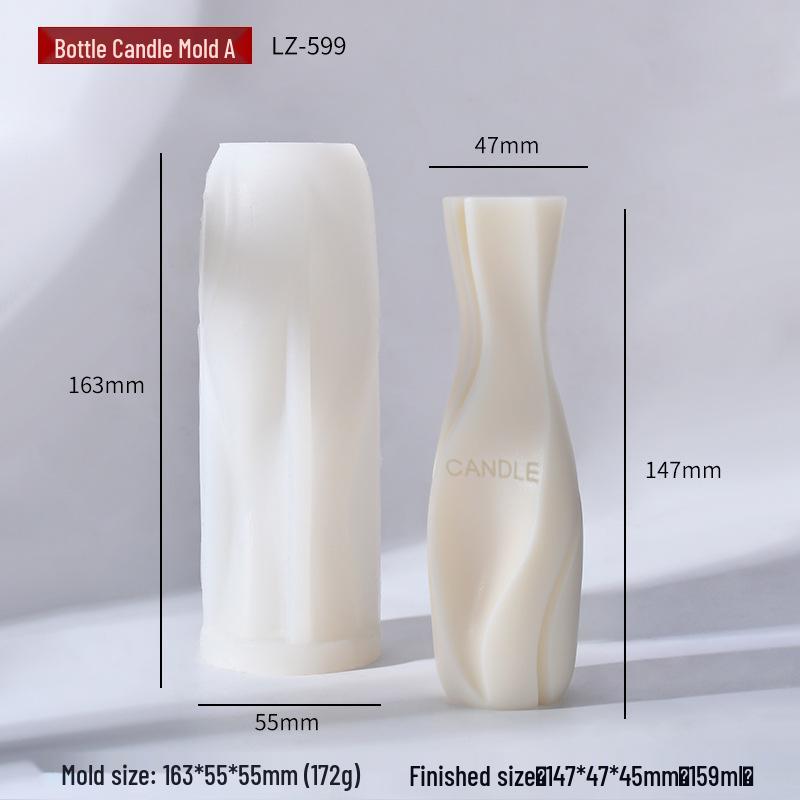 Sanshin Vase-Shaped Scented Candle Mold for DIY Perfume Bottle and Plaster Diffuser Stone Ornaments