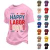 Men's Casual Loose Fit Short Sleeve T-Shirt Labor Day Graphic Print Crew Neck Comfortable Cotton Top