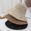 Hand Weaving Straw Hat Beach Getaways Beach Hat Breathable Sun Hat for Girl