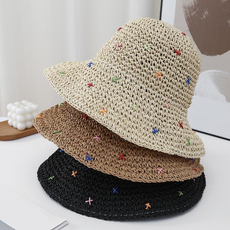 Hand Weaving Straw Hat Beach Getaways Beach Hat Breathable Sun Hat for Girl