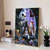 Disney Diamond Painting Jack Sally Dark Fairy Tale Illustration 5D Diamond Painting Art Embroidery Cross Stitch Room Decoration