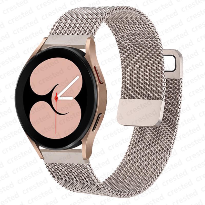 Compatible with Samsung Universal Watch45 & Huawei Watch3: Two-Section Milanese Stainless Steel Band, 20/22mm