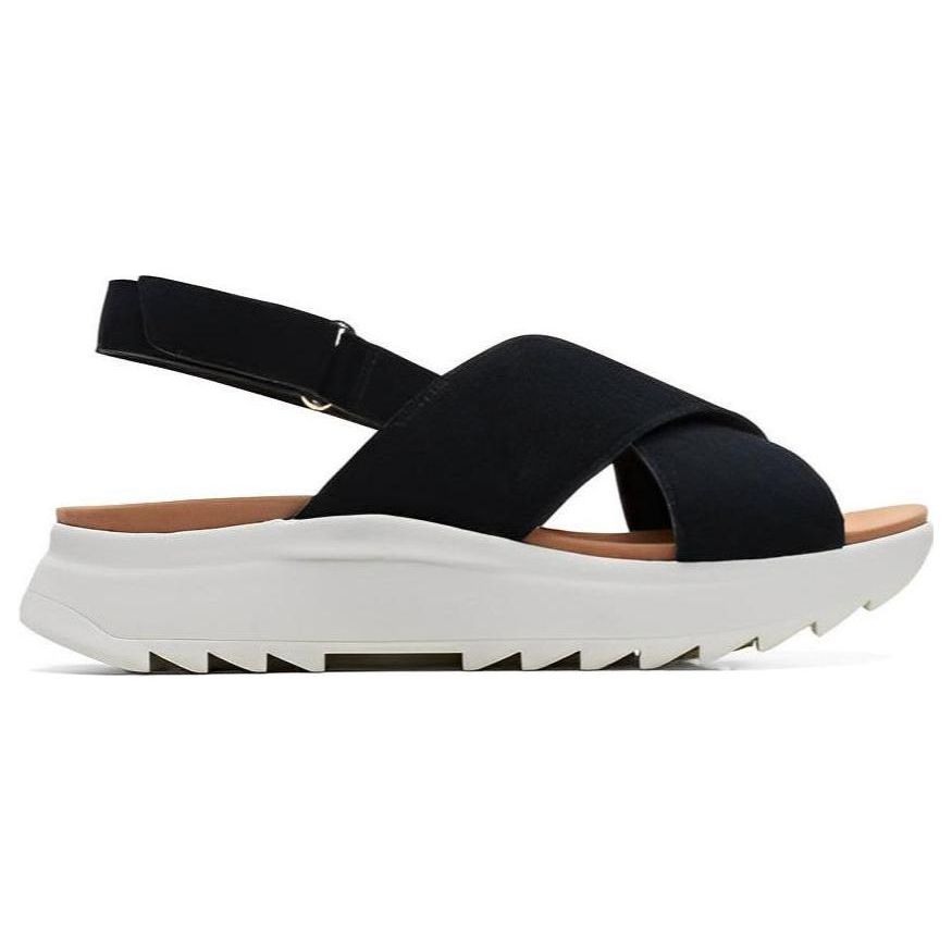 Clarks Two-Layer Cowhide Simple Comfortable Fashion Sandals Women sandals Black 261719484