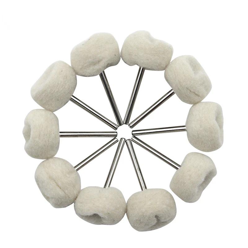 Fine Shank Wool Polishing Head Grinding Jewelry Metals Wheels Buffing Felt Rotary Tool Accessories
