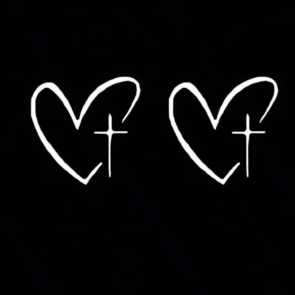 2Pcs/Set Waterproof Rearview Mirror Decal Universal Heart Cross Sticker Car Exterior Accessories