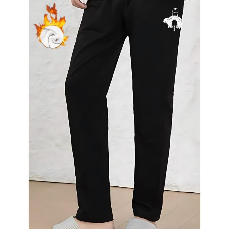 

Мужские флисовые брюки Comfort Fit, однотонные, для любого случая XXL чёрный