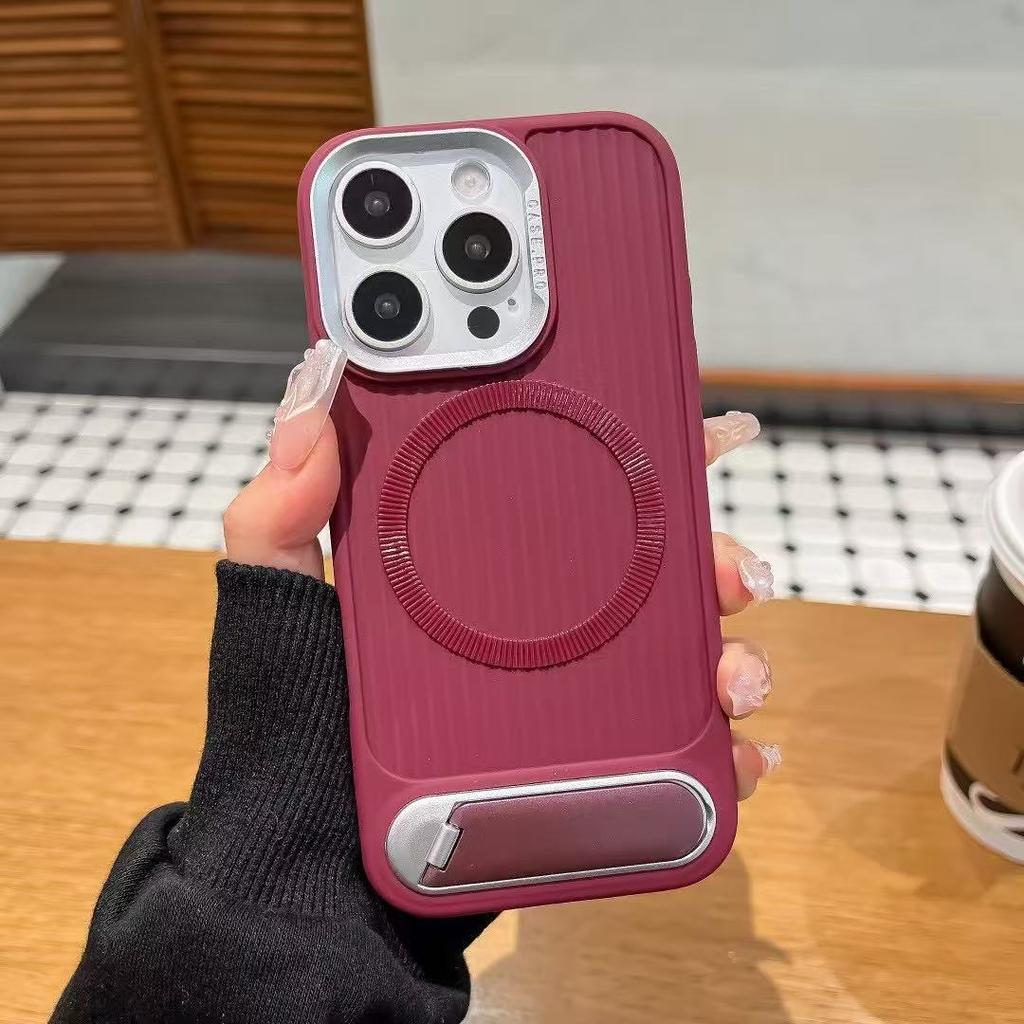 Vhodné pro 16pro Vlnité magnetické pouzdro pohlcující pot Jednořádkový stojánek, Apple 15 Plně kryté TPU měkké pouzdro proti pádu