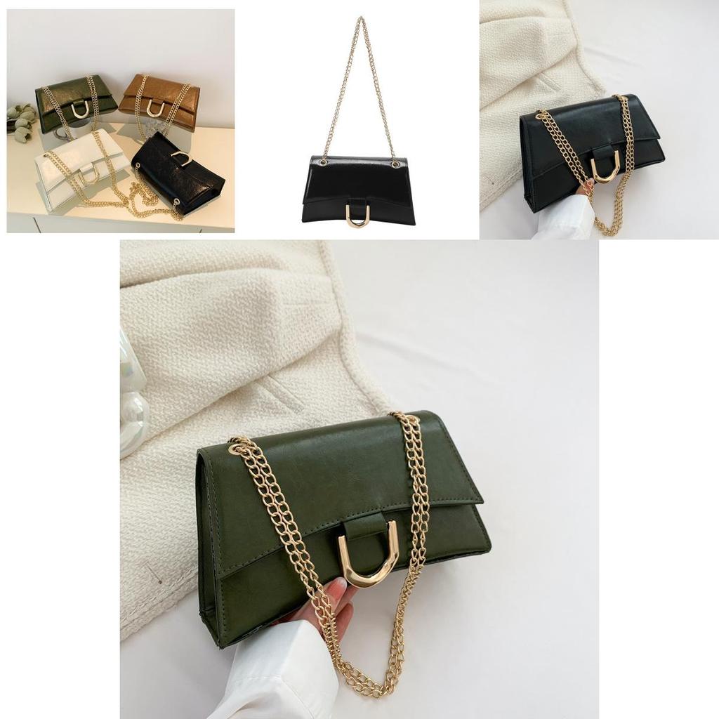 Chain Crossbody Bag Women 2023 Summer New Fashion Bag Women Simple Shoulder Bag Street Trendy Pu Material Small Square Bag