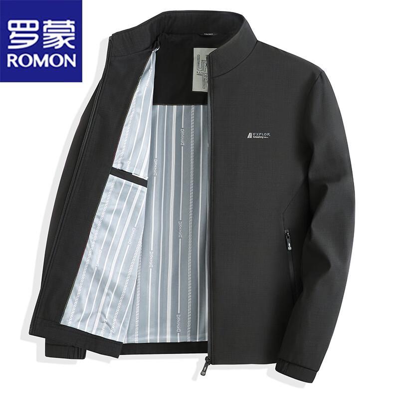ROMON Men's Business Casual Stand-Collar Jacket