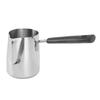 Long Handle Coffee Toroid Pitcher 304 Stainless Steel Rustproof Smoother Milk Frother Pitcher for Home Coffee Shop 350ml