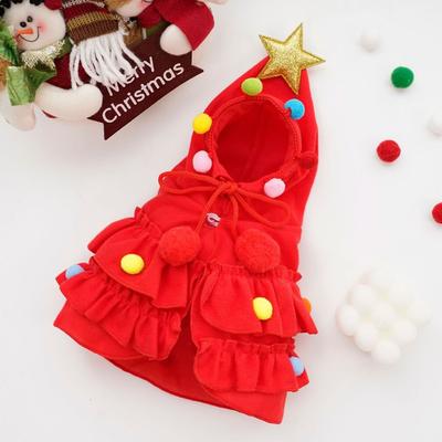 Holiday Supplies Party Cosplay Christmas Dog Cloak Colorful High Quality Pet Cape Santa Tree Costume Puppy Coat