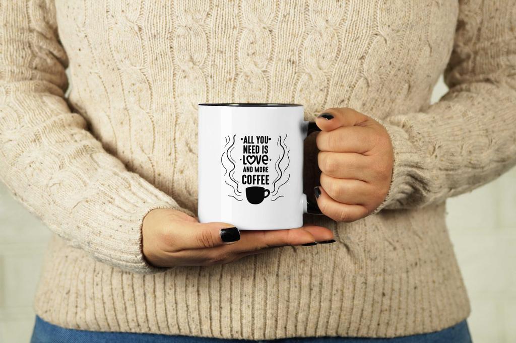 Inkdotpot All You Need Is Love and More Coffee 11 Oz Coffee Mugs Funny Novelty Great for Bride Groom Engagement Gift Bachelor and Bachelorette