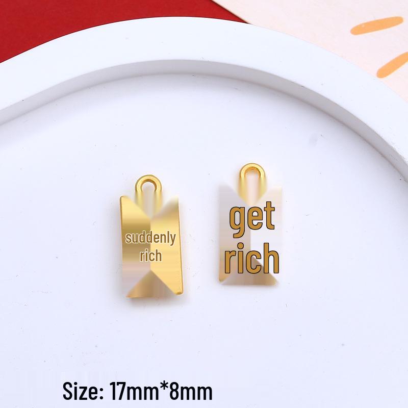 Chinese Style Wealth & Treasures Pendant: Alloy Enamel DIY for Bracelets & Necklaces - New Year Gift
