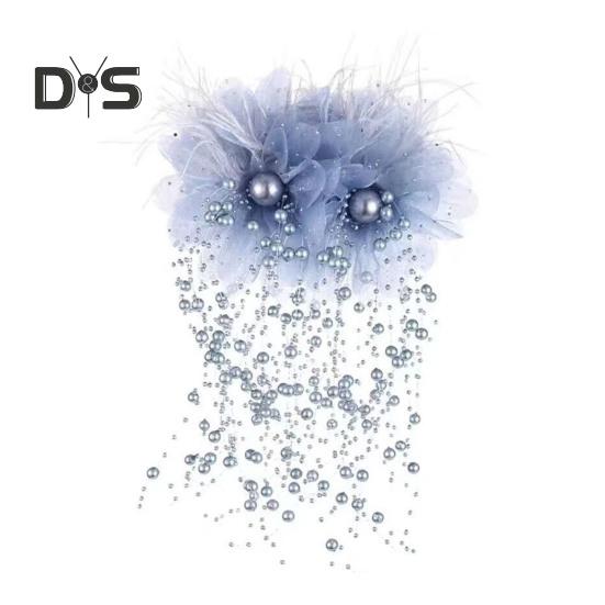 Vlasový dráp Peří Síťovina Příze Květinový dekor Spona do vlasů s umělým perlovým střapcem Zadní část Hlava Sprcha Vlasy Dráp