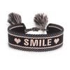 Handmade European Style Embroidered Love Bracelet with Tassels for Girls